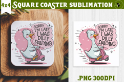 Goose Square Coaster | Funny Goose | Sarcastic Product Image 1