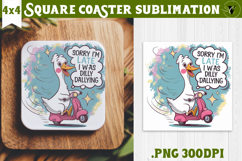 Goose Square Coaster | Funny Goose | Sarcastic Product Image 1