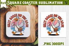 Goose Square Coaster | Funny Goose | Sarcastic Product Image 1