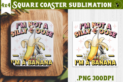 Goose Square Coaster | Funny Goose | Sarcastic Product Image 1