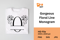 Gorgeous Floral Line Monogram Product Image 1