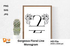 Gorgeous Floral Line Monogram Product Image 1