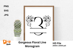 Gorgeous Floral Line Monogram Product Image 1