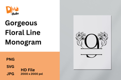 Gorgeous Floral Line Monogram Product Image 1
