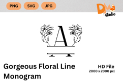Gorgeous Floral Line Monogram Product Image 1