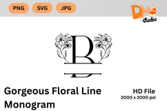 Gorgeous Floral Line Monogram Product Image 1