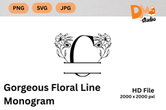 Gorgeous Floral Line Monogram Product Image 1