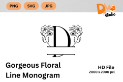 Gorgeous Floral Line Monogram Product Image 1