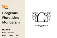 Gorgeous Floral Line Monogram Product Image 1