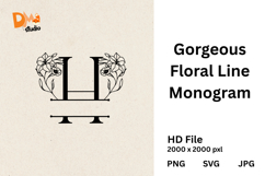 Gorgeous Floral Line Monogram Product Image 1