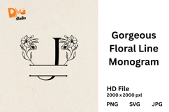 Gorgeous Floral Line Monogram Product Image 1