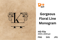 Gorgeous Floral Line Monogram Product Image 1