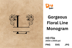 Gorgeous Floral Line Monogram Product Image 1