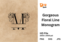 Gorgeous Floral Line Monogram Product Image 1