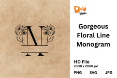 Gorgeous Floral Line Monogram Product Image 1