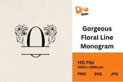 Gorgeous Floral Line Monogram Product Image 1