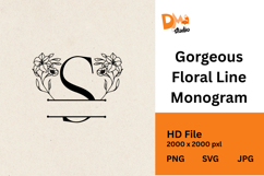 Gorgeous Floral Line Monogram Product Image 1