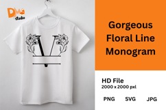 Gorgeous Floral Line Monogram Product Image 1