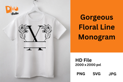 Gorgeous Floral Line Monogram Product Image 1