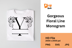 Gorgeous Floral Line Monogram Product Image 1