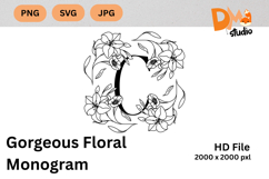 Gorgeous Floral Monogram Product Image 1