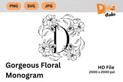 Gorgeous Floral Monogram Product Image 1