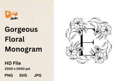 Gorgeous Floral Monogram Product Image 1