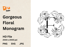 Gorgeous Floral Monogram Product Image 1