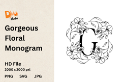 Gorgeous Floral Monogram Product Image 1