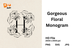 Gorgeous Floral Monogram Product Image 1