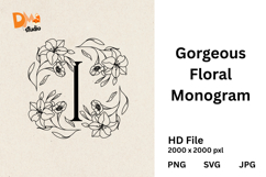 Gorgeous Floral Monogram Product Image 1