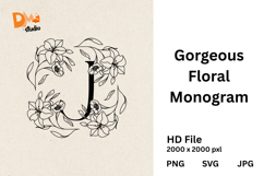 Gorgeous Floral Monogram Product Image 1