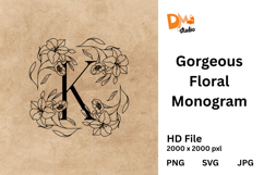 Gorgeous Floral Monogram Product Image 1