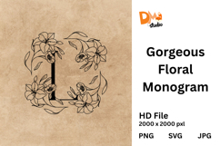 Gorgeous Floral Monogram Product Image 1