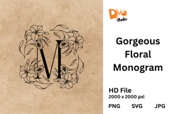 Gorgeous Floral Monogram Product Image 1