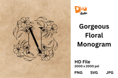 Gorgeous Floral Monogram Product Image 1