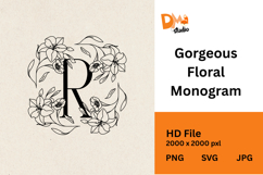 Gorgeous Floral Monogram Product Image 1