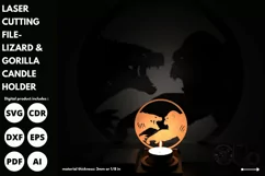 Battle of the Beast Candle Holder SVG laser cut - Laser File Product Image 1