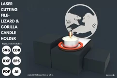 Battle of the Beast Candle Holder SVG laser cut - Laser File Product Image 3