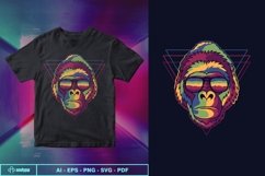 Gorilla colorful wearing a eyeglasses vector illustration Product Image 1