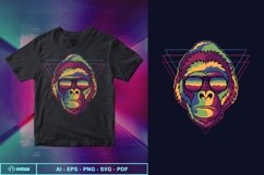 Gorilla colorful wearing a eyeglasses vector illustration Product Image 1