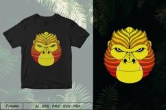 Gorilla head retro sunset color vector illustration Product Image 1