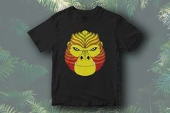 Gorilla head retro sunset color vector illustration Product Image 2