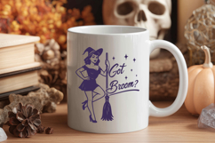 Got Broom SVG | Retro Pinup Witch PNG | Halloween Witch Art Product Image 2