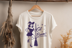 Got Broom SVG | Retro Pinup Witch PNG | Halloween Witch Art Product Image 3