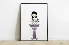 Goth girl sublimation PNG