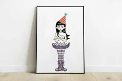 New Year's Eve themed goth girl sublimation PNG