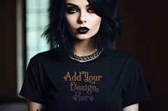 T-Shirt Mockup, Goth Girl Wearing T Shirt, Gothic Mockup, 10 Product Image 2