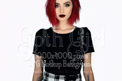 T Shirt Mockup, Goth Mockup, Black Shirt Mockup, Female Product Image 1