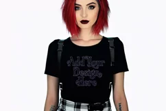 T Shirt Mockup, Goth Mockup, Black Shirt Mockup, Female Product Image 2